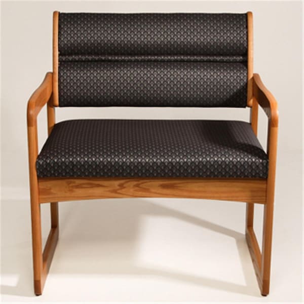 Wooden Mallet Valley Bariatric Guest Chair in Medium Oak - Arch Slate - DWBA1-1DMOAS
