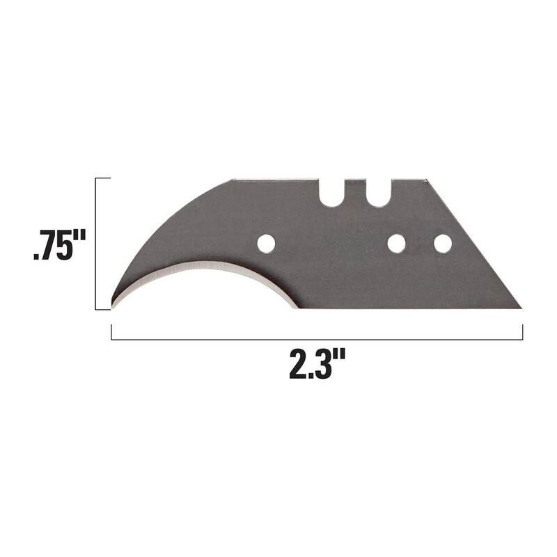 ROBERTS Hawk Concave Blade for Utility Knives (5-Pack) - 10-404
