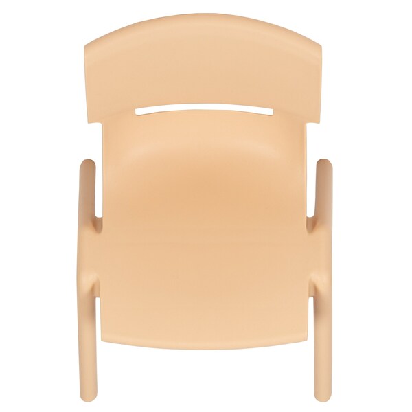 Flash Furniture Natural Plastic Stackable School Chair with 12" Seat Height, PK10 - 10-YU-YCX-001-NAT-GG