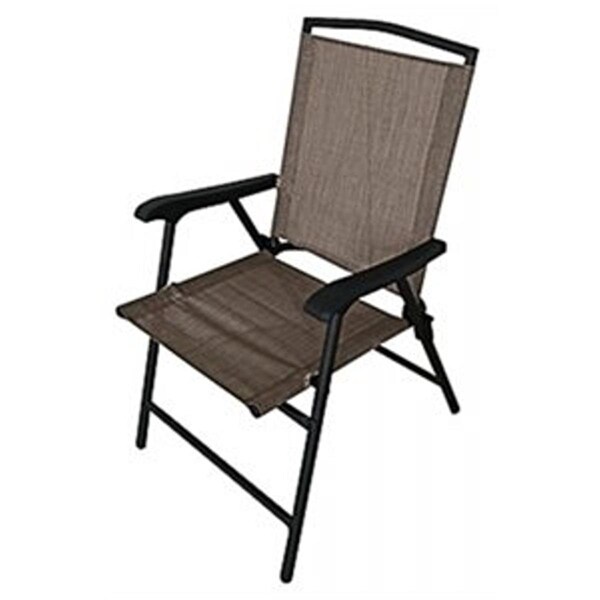 Woodard 24.41 x 23.23 x 36.62 in. Marbella Steel Folding Chair, Tan - 242971