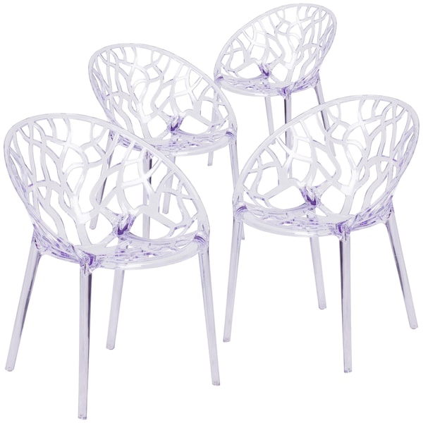 Flash Furniture Specter Series Transparent Stacking Side Chair, PK4 - 4-FH-156-APC-GG