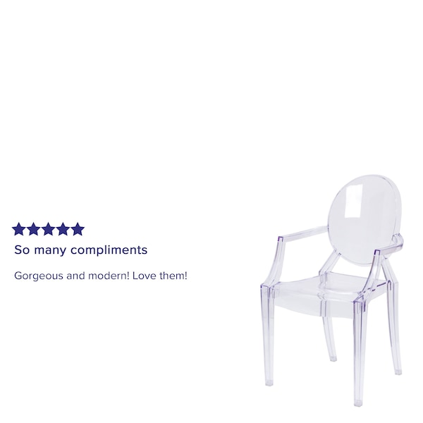 Flash Furniture Specter Series Transparent Stacking Side Chair, PK4 - 4-FH-156-APC-GG