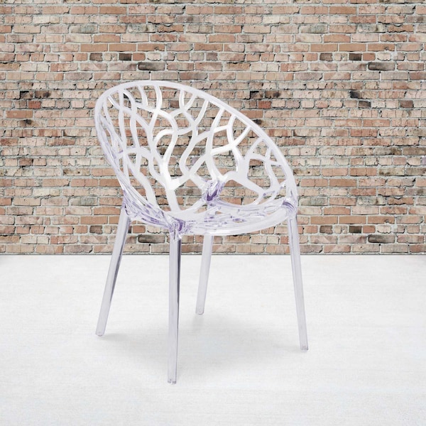 Flash Furniture Specter Series Transparent Stacking Side Chair, PK4 - 4-FH-156-APC-GG