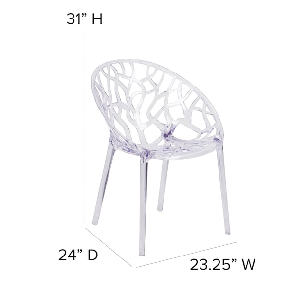 Flash Furniture Specter Series Transparent Stacking Side Chair, PK4 - 4-FH-156-APC-GG