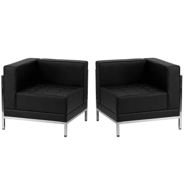 Flash Furniture Hercules Imagination Two Piece Corner Chair Set, Black Back, 28-1/2 in W 28-1/2" L 27-1/2" H, Track - ZB-IMAG-SET10-GG