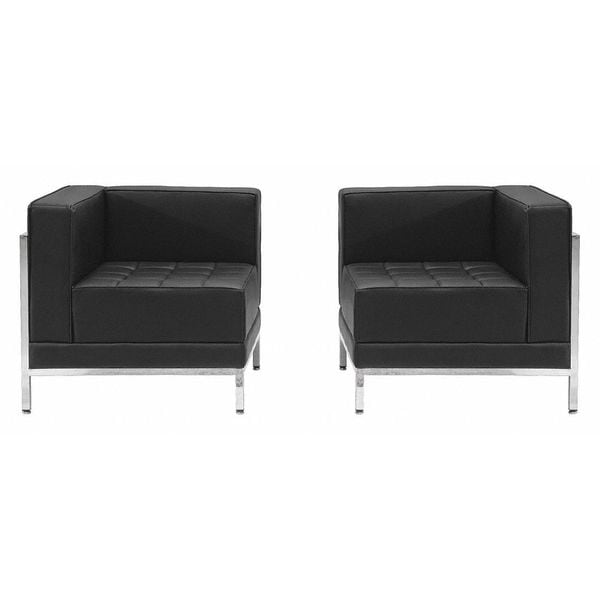Flash Furniture Hercules Imagination Two Piece Corner Chair Set, Black Back, 28-1/2 in W 28-1/2" L 27-1/2" H, Track - ZB-IMAG-SET10-GG