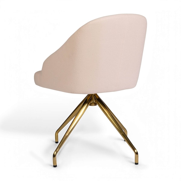 Martha Stewart Sora Upholstered Stationary Office Chair in Conch Shell/Polished Brass - CH-222119-PK-GLD-MS