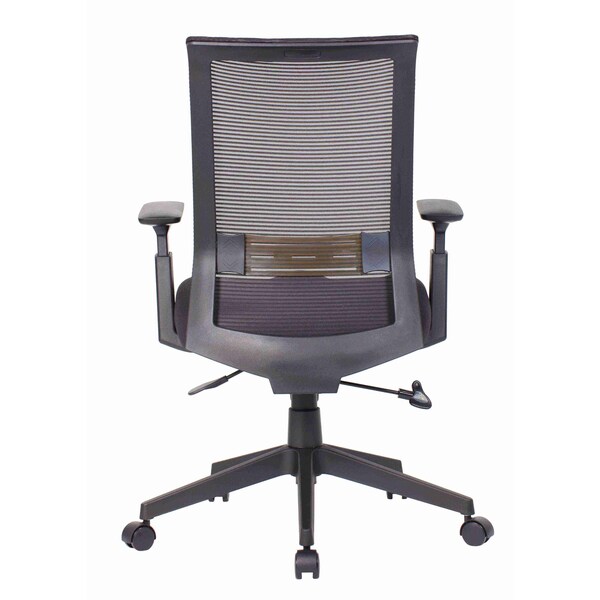 Boss Office Products Deluxe Mesh Back Ergonomic Task Chair with Adjustable Arms - B6568-BK