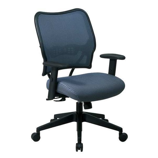 Office Star Desk Chair Desk Chair, Adjustable Arms, 19-3/4" to 23-3/4" Height, Fabric, Blue - 13-V77N1WA