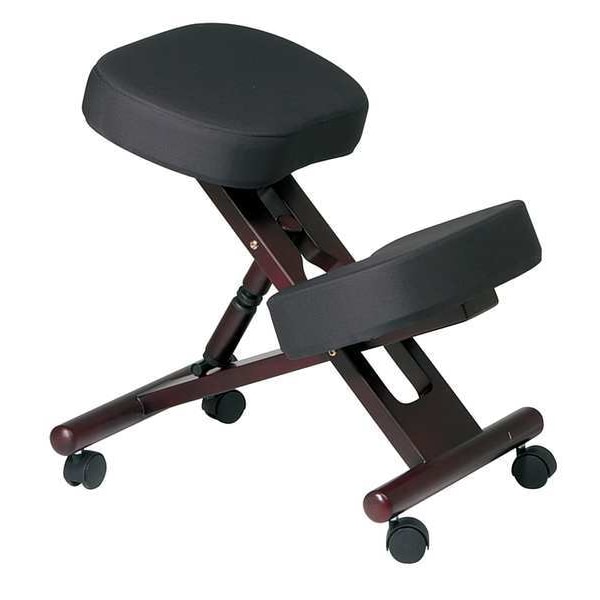 Office Star Knee Chair Knee Desk Chair, No Arms, 22" to 25" Height, Fabric, Gray - KCW773