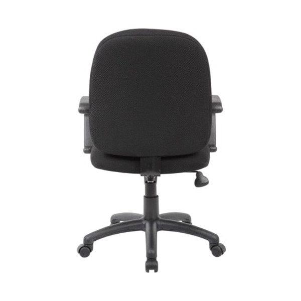 Boss Fabric Task Chair, 18" to 21-1/2", Fixed Arms, Black - B500-BK