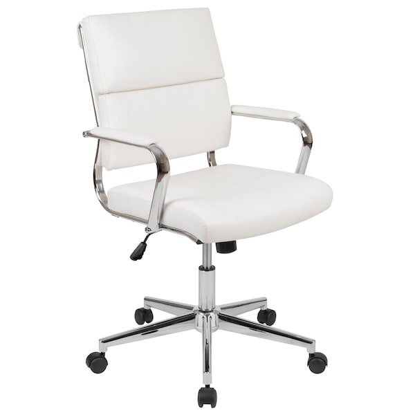 Flash Furniture White LeatherSoft Office Chair - BT-20595M-2-WH-GG