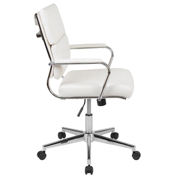 Flash Furniture White LeatherSoft Office Chair - BT-20595M-2-WH-GG
