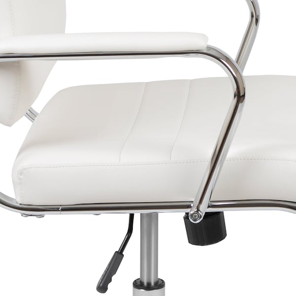 Flash Furniture White LeatherSoft Office Chair - BT-20595M-2-WH-GG