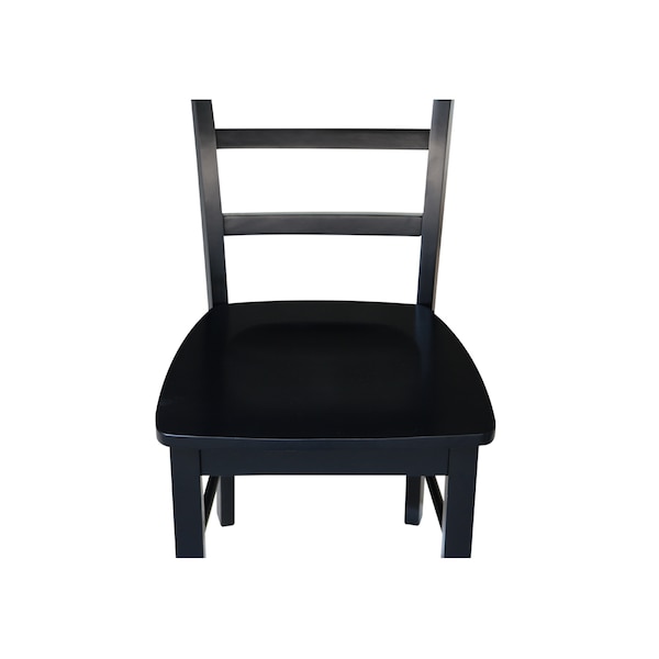 International Concepts Set of 2 Madrid Ladderback Chairs, Black - C46-2P