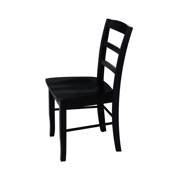 International Concepts Set of 2 Madrid Ladderback Chairs, Black - C46-2P