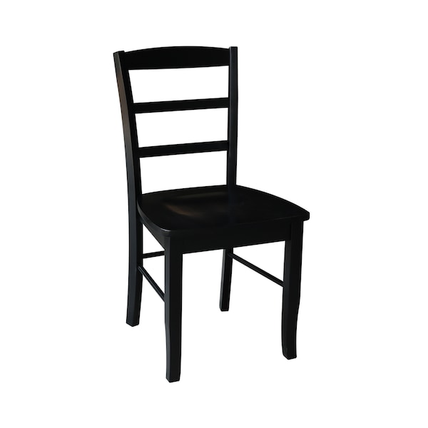 International Concepts Set of 2 Madrid Ladderback Chairs, Black - C46-2P