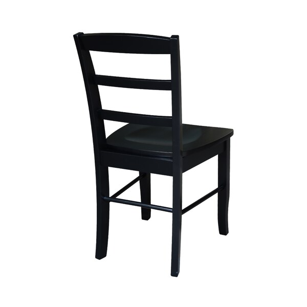 International Concepts Set of 2 Madrid Ladderback Chairs, Black - C46-2P