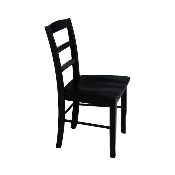 International Concepts Set of 2 Madrid Ladderback Chairs, Black - C46-2P