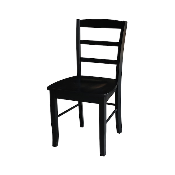 International Concepts Set of 2 Madrid Ladderback Chairs, Black - C46-2P