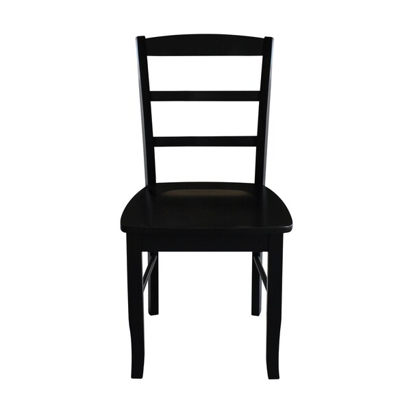 International Concepts Set of 2 Madrid Ladderback Chairs, Black - C46-2P
