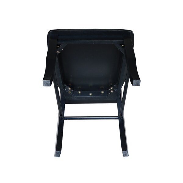 International Concepts Set of 2 Madrid Ladderback Chairs, Black - C46-2P