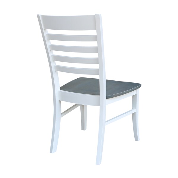 International Concepts Set of 2 Cosmo Roma Chairs, White/Heather gray - C05-310P