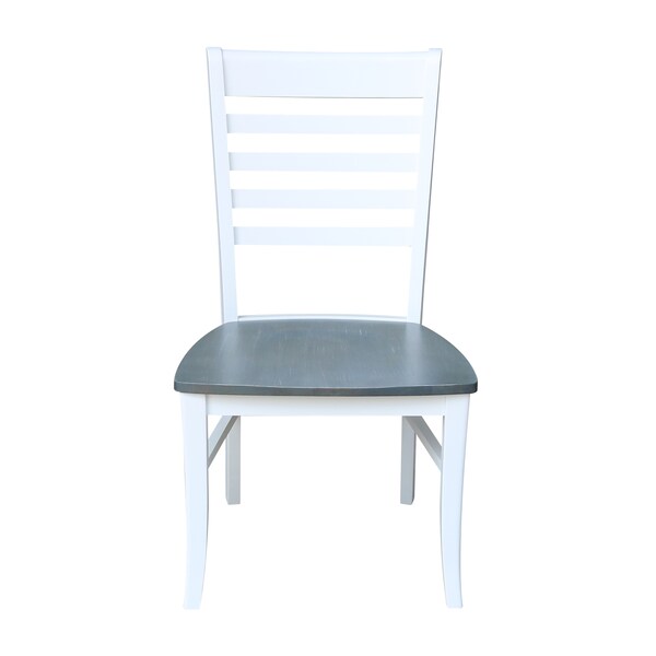 International Concepts Set of 2 Cosmo Roma Chairs, White/Heather gray - C05-310P