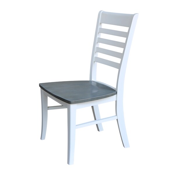 International Concepts Set of 2 Cosmo Roma Chairs, White/Heather gray - C05-310P