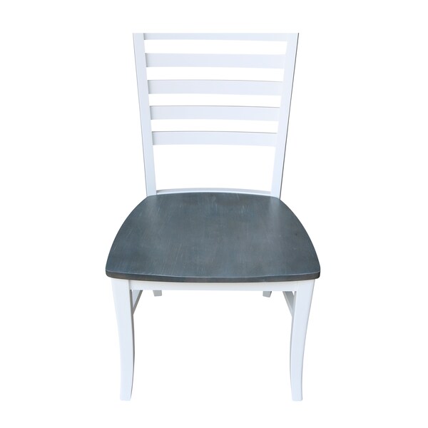 International Concepts Set of 2 Cosmo Roma Chairs, White/Heather gray - C05-310P