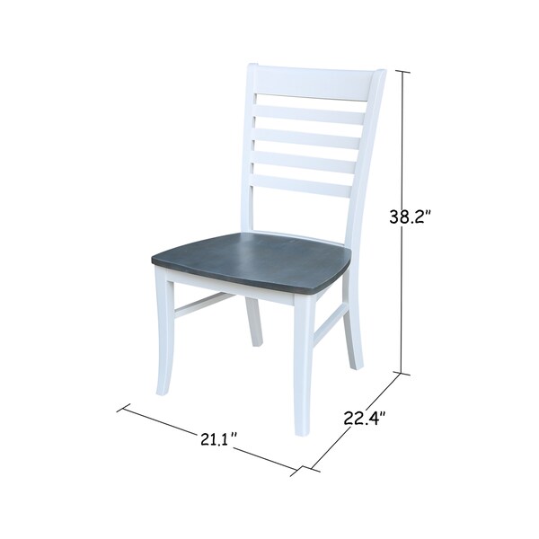 International Concepts Set of 2 Cosmo Roma Chairs, White/Heather gray - C05-310P