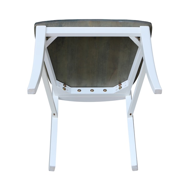 International Concepts Set of 2 Cosmo Roma Chairs, White/Heather gray - C05-310P