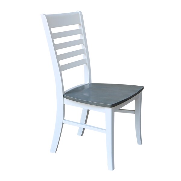 International Concepts Set of 2 Cosmo Roma Chairs, White/Heather gray - C05-310P
