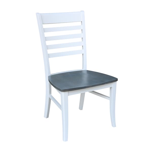 International Concepts Set of 2 Cosmo Roma Chairs, White/Heather gray - C05-310P