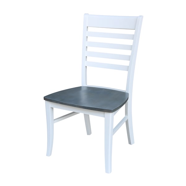 International Concepts Set of 2 Cosmo Roma Chairs, White/Heather gray - C05-310P