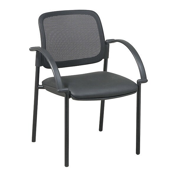Lorell Guest Chair, 24 in W 23-1/2" L 32.8" H, Waterfall, Leather Seat - LLR60462