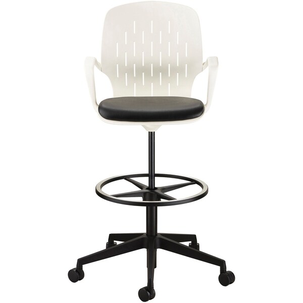 Safco Chair, 28-3/4 in W 28-3/4" L 49" H, Adjustable, Plastic Seat - 7014WH