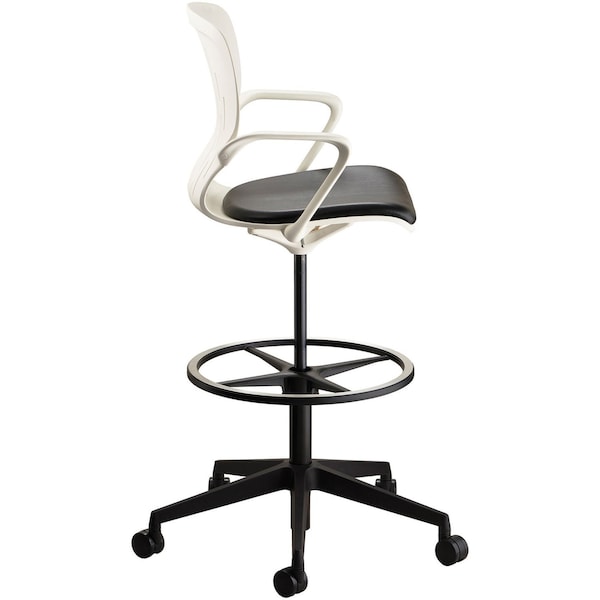 Safco Chair, 28-3/4 in W 28-3/4" L 49" H, Adjustable, Plastic Seat - 7014WH