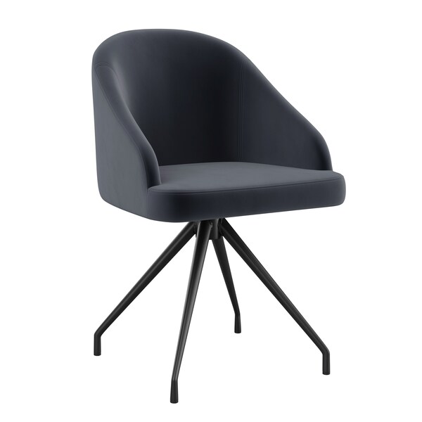 Martha Stewart Sora Upholstered Stationary Office Chair in Gray/Oil Rubbed Bronze - CH-222119-GY-BK-MS