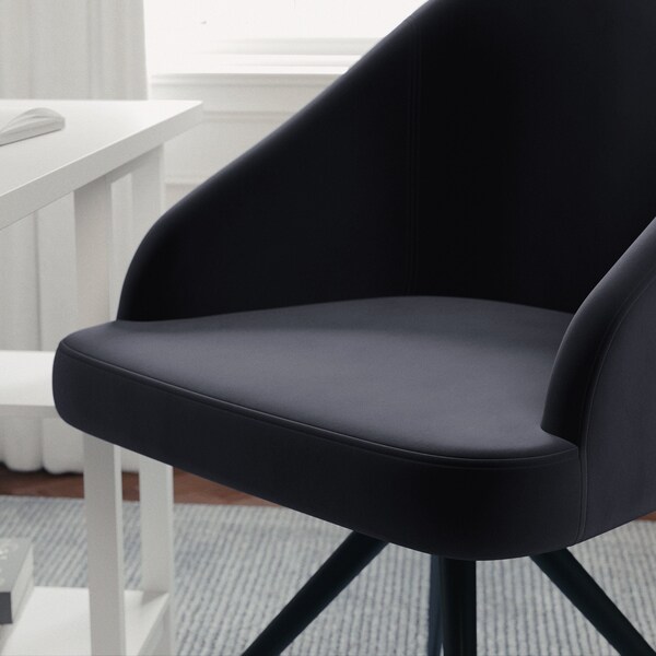 Martha Stewart Sora Upholstered Stationary Office Chair in Gray/Oil Rubbed Bronze - CH-222119-GY-BK-MS