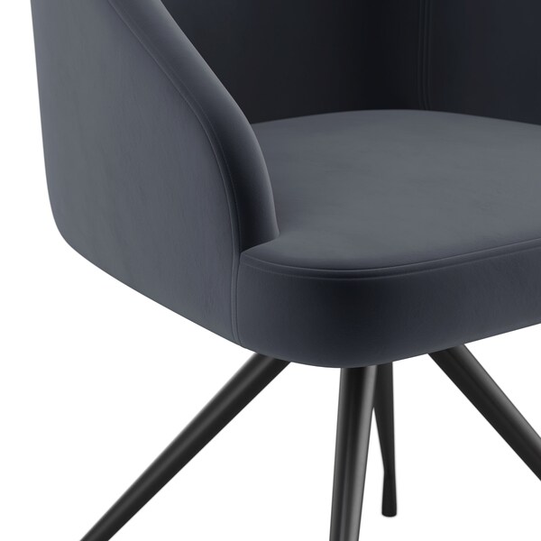 Martha Stewart Sora Upholstered Stationary Office Chair in Gray/Oil Rubbed Bronze - CH-222119-GY-BK-MS