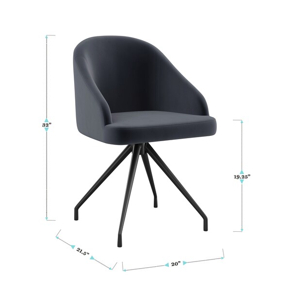 Martha Stewart Sora Upholstered Stationary Office Chair in Gray/Oil Rubbed Bronze - CH-222119-GY-BK-MS