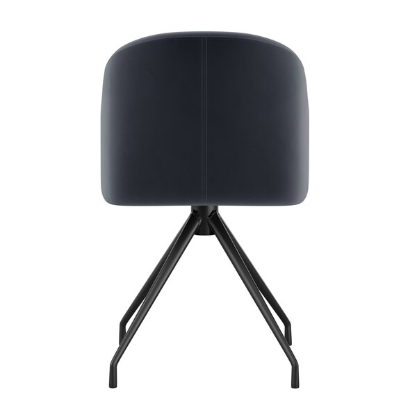 Martha Stewart Sora Upholstered Stationary Office Chair in Gray/Oil Rubbed Bronze - CH-222119-GY-BK-MS