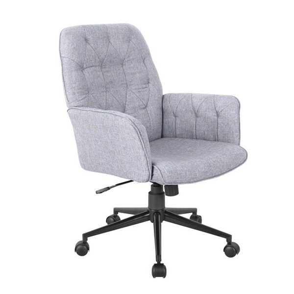 Techni Mobili Techni Mobili RTA-2024-GRY Modern Upholstered Tufted Office Chair with Arms; Grey - RTA-2024-GRY