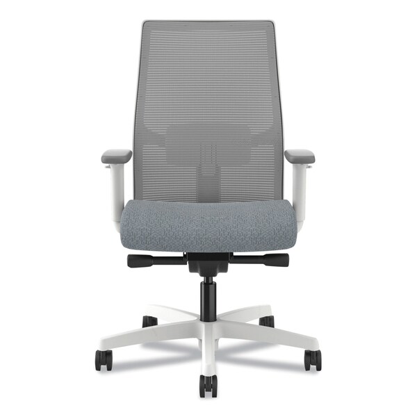 Hon Ignition 2.0 4-Way Stretch Mid-Back Mesh Task Chair, 17in-21in Seat Height, Basalt/Fog, White Base - HONI2MM2AFA25WX