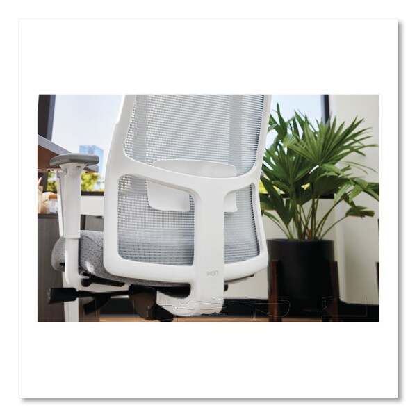 Hon Ignition 2.0 4-Way Stretch Mid-Back Mesh Task Chair, 17in-21in Seat Height, Basalt/Fog, White Base - HONI2MM2AFA25WX