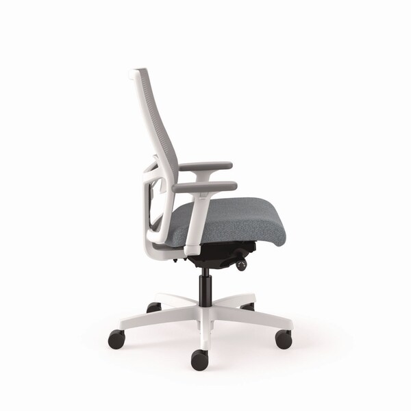 Hon Ignition 2.0 4-Way Stretch Mid-Back Mesh Task Chair, 17in-21in Seat Height, Basalt/Fog, White Base - HONI2MM2AFA25WX