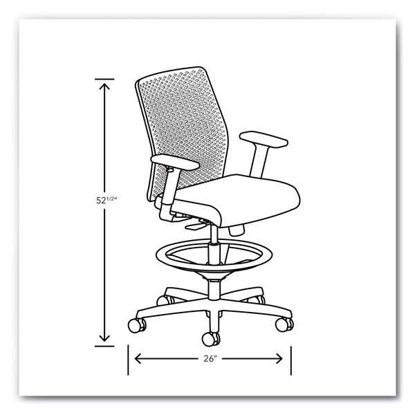 Hon Ignition 2.0 ReActiv Low-Back Task Stool, 22.88-31.75in Seat Height, Flint Seat, Charcoal/Black - HONTSR0A0S39BST
