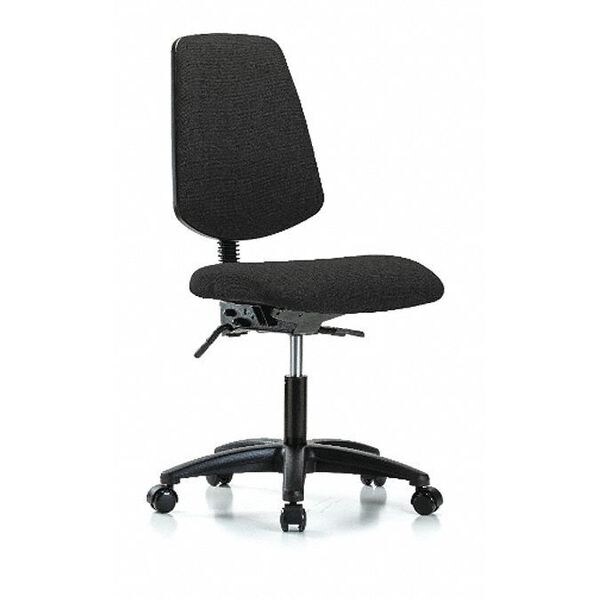 Blue Ridge Ergonomics Desk Chair Fabric Desk Chair, Med, Bk, Casters, Blk, No Arms, 19" to 24" Height, Fabric, Black - BR-FDHCH-MB-RG-T0-A0-RC-F42