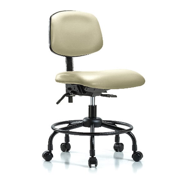 Blue Ridge Ergonomics Desk Chair Desk Chair, Vinyl, Chr Tilt Glides, Salsa, No Arms, 21" to 26" Height, Vinyl, Adobe White - BR-VDHCH-RT-T1-A0-RC-8501